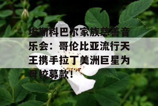 埃斯科巴尔家族慈善音乐会：哥伦比亚流行天王携手拉丁美洲巨星为母校募款！